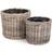 RED HAMPER Rattan Set of 2 Rattan Round Planter with Lining