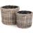 Rattan Set of 2 Rattan Round Planter with Lining