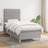 vidaXL Boxspringbett mit Matratze 90x200 cm Hellgrau Bettrahmen