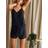 Pretty You London Bamboo Lace Cami Short Pyjama Set in Raven
