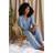Pretty You London Bamboo Lace Pyjama Set in Blue Mist