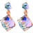 Jon Richard Aurora Borealis Cube Drop Earrings - Rose Gold/Multicolour