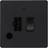 BG Evolve Matt Black Switched 13A Fused Connection Unit With Power LED Indicator And Flex Outlet PCDMB52B