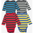 Leveret Baby Cotton Striped Bodysuits 4-pack - Multi Striped 3