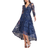 Goddiva Scalloped Lace Dipped Hem Midi Dress - Navy