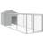 vidaXL Hønsehus med løbegård 117x405x123 galvaniseret lysegrå