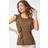 Roman Leopard Print Frill Detail Jersey Top in Brown