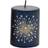 Small Pillar Festive Blue Gold Glitter Christmas Candle