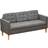 Homcom Compact Grey Sofa 169cm 3 Seater