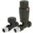 Towelrads Bathstore Black Straight Thermostatic Radiator Valve & Lockshield Set