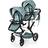 Bayer Design 26758AA Tvillingdockvagn Twin Xeo, justerbart handtag, väskan, grön, stjärnor