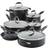 Anolon Advanced Hard-Anodized Onyx Cookware Set with lid 11 Parts