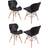 Life Interiors Cecilia Eiffel Black Kitchen Chair 70cm 4pcs