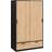 Furniture To Go Line With 2 Oak & Black Wardrobe 121x200.4cm