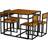 Westwood Space Saving Walnut Dining Set 90x90cm 5pcs