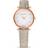 Swarovski Crystalline Wonder watch, Swiss Made, Leather strap, Beige, Rose gold-tone finish