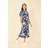 MELA Mela London Navy Rose Jumpsuit With Angel Sleeves Blue
