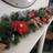 Premier 180cm 6ft Festive Red Dressed Christmas Garland With Bows And Red Baubles