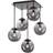 JUST LIGHT Big Widow Black/Smoky Grey/Transparent Ceiling Flush Light 16cm