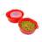 Set of 3 red dishes with clear lids Microwave Kitchenware