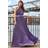 Goddiva Lurex Halterneck Pleated Maxi Dress Purple