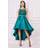 Goddiva Sequin & Satin Dipped Hem Midi Dress Emerald