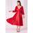 Goddiva Satin Pleated Skirt Wrap Midi Dress Red