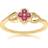 Gemondo Floral Round Ruby Ring in 9ct Yellow Gold