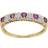 Gemondo Classic Round Half Eternity Ring - Gold/Diamonds/Amethyst