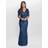 Gina Bacconi Jeselle Long A-Line Sequin Dress Blue