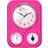 Premier Housewares Hot Pink Timer/Temperature Display Wall Clock