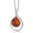 Støvring Design Amber Double Drop Necklace - Silver/Red