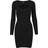 Urban Classics Ladies Cut Out Mini Knit Evening Dress - Black