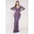 Goddiva Geo Sequin Long Sleeve Maxi Dress