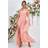 Goddiva One Shoulder Waterfall Maxi Dress