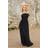 Goddiva Bridesmaids Chiffon Maxi Dress Black