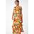 Roman Tropical Floral Halterneck Tiered Dress