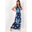 Roman Floral Twist Stretch Jersey Maxi Dress