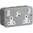 Knightsbridge MLA 13A 2 Gang DP RCD Socket Grey Type A M9RCD