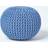 Homescapes Blue Round Knitted Pouffe