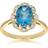 Gemondo Classic London Blue Topaz & Diamond Luxe Ring in 9ct Yellow Gold