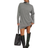 Nelly Turtle Neck Loose Dress - Dark Grey