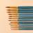 Shein 12pcs/box Blue Round Tip Oil Paint Brushes