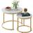 Aboxoo Simple Nightstand Gold White Nesting Table 59.9cm 2pcs