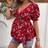 Shein Maternity Ditsy Floral Print Puff Sleeve Belted Blouse