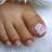 Shein Short 3D French White Gradient Toenail Set - White
