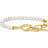 Thomas Sabo Yellow-gold plated bracelet with freshwater cultured pearls white A2134-445-14-L19V