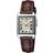 Casio ltp-v007l-9b roman numeral analog brown leather rectangle ladies'