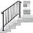 VEVOR Handrail Picket #4 Fits 4 or 5 Steps Matte Black