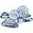 Creatable 10 Pcs Tableware Smoke Blue Dinner Set